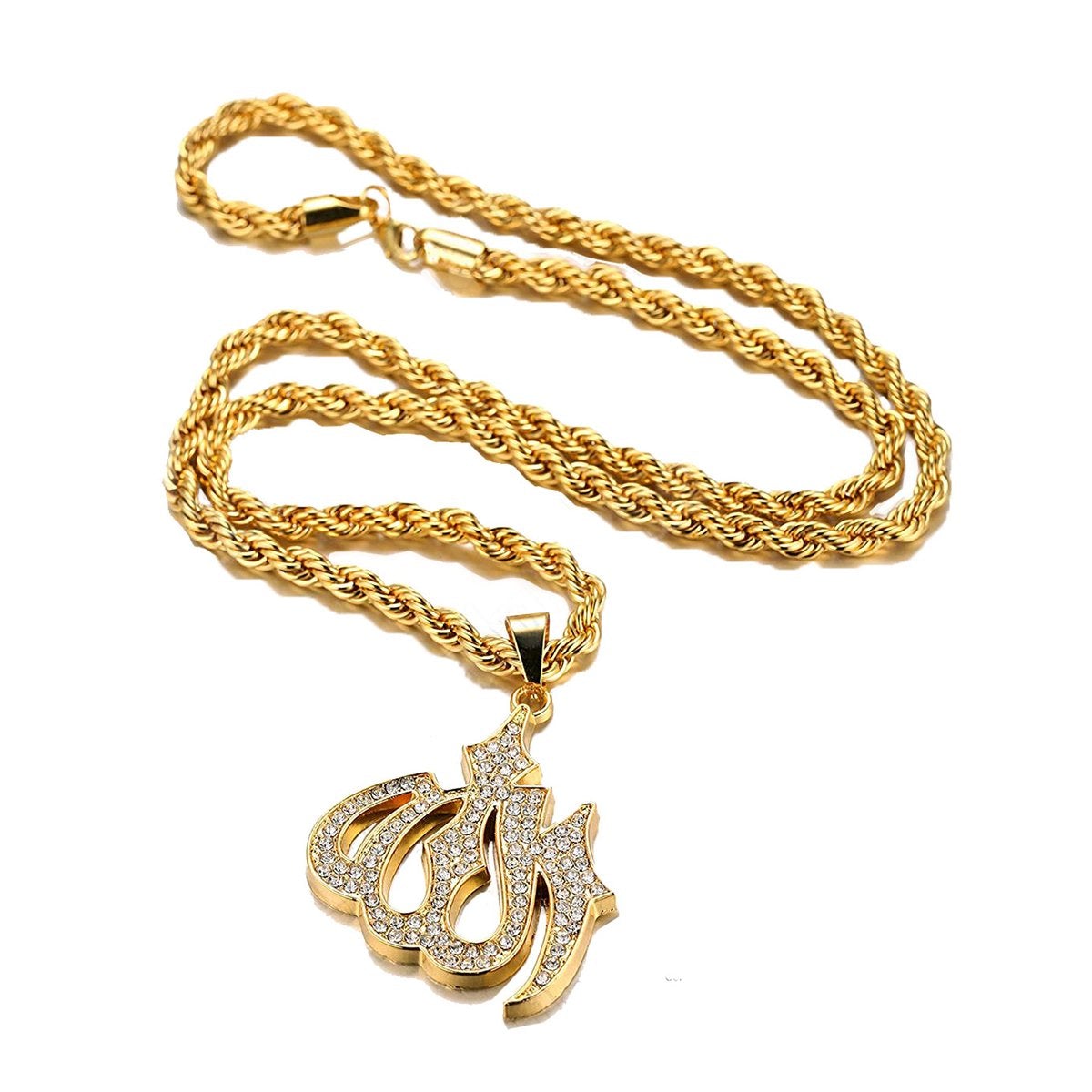 Almighty Allah God Muslim Islamic Gold Brass Locket Pendant Bulk
