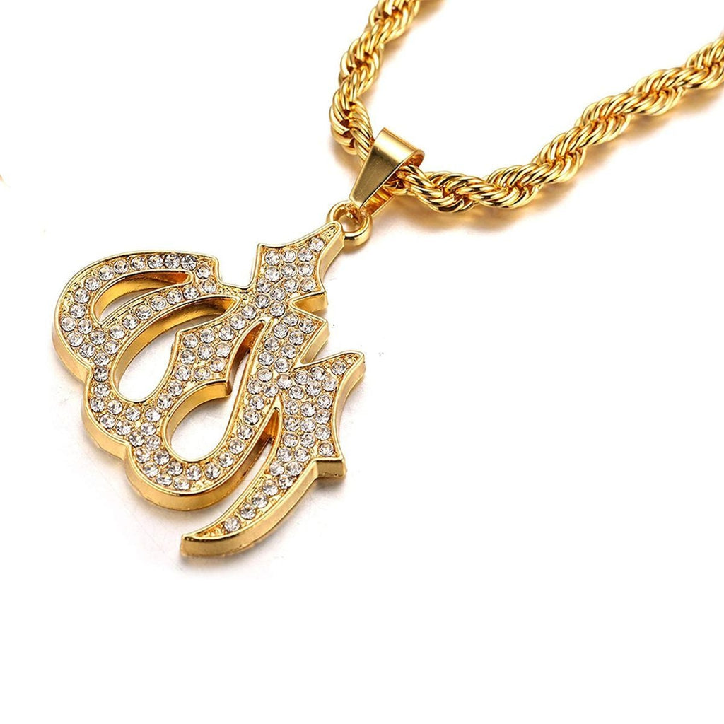Almighty Allah God Muslim Islamic Gold Brass Locket Pendant Bulk