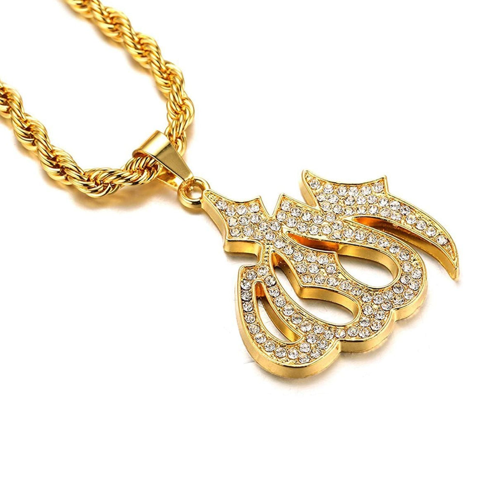 Almighty Allah God Muslim Islamic Gold Brass Locket Pendant Bulk