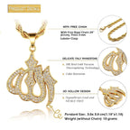 Almighty Allah God Muslim Islamic Gold Brass Locket Pendant Bulk