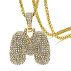 Hip Hop Iced Out Alphabet Initial Letter A 18K Gold Pendant Chain Bulk