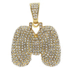 Hip Hop Iced Out Iced Out Alphabet Initial Letter R 18K Gold Stainless Steel Pendant Women Men