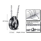 Couple Lovers Stainless Steel CZ Rings Pendant Chain Bulk