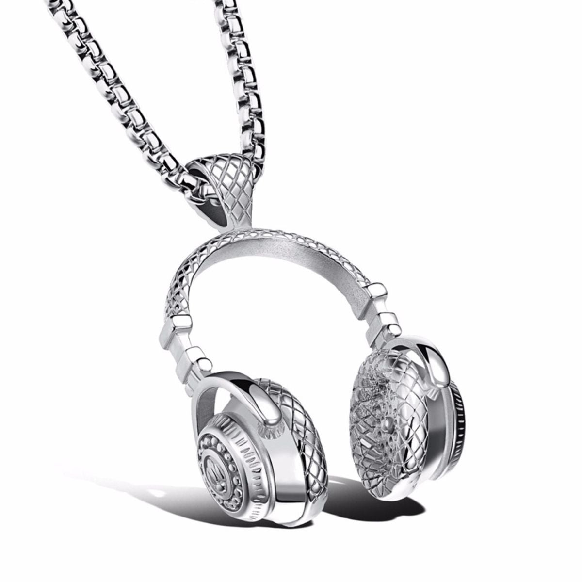 Music Dj Headphone Headset Earphone Stainless Steel Pendant Chain Secondary image