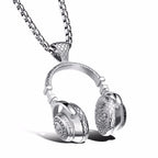 Music Dj Headphone Headset Earphone Stainless Steel Pendant Chain