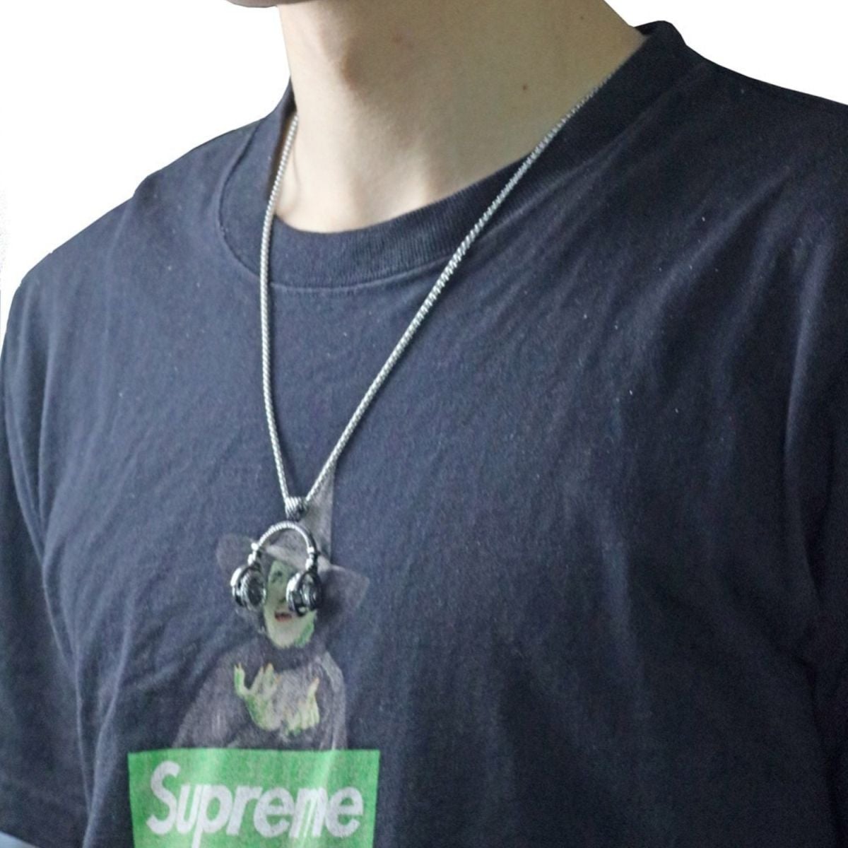 Music Dj Headphone Headset Earphone Stainless Steel Pendant Chain