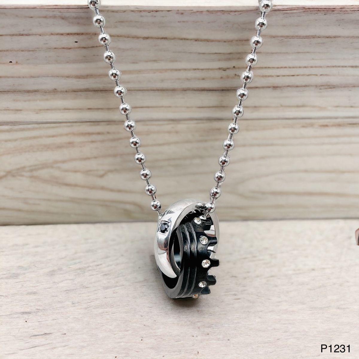 Couple Lovers Valentine Black Stainless Steel His Crown Pendant Chain Unisex Main image