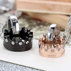 Couple Lovers Valentine Black Stainless Steel His Crown Pendant Chain