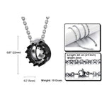 Couple Lovers Valentine Black Stainless Steel His Crown Pendant Chain