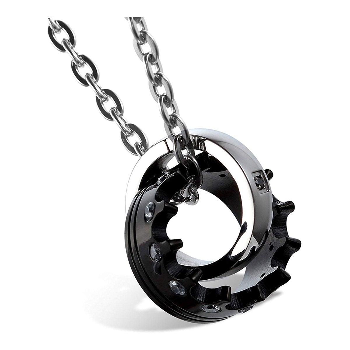 Couple Lovers Valentine Stainless Steel His Her Crown Pendant Chain Secondary image