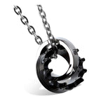 Couple Lovers Valentine Stainless Steel His Her Crown Pendant Chain