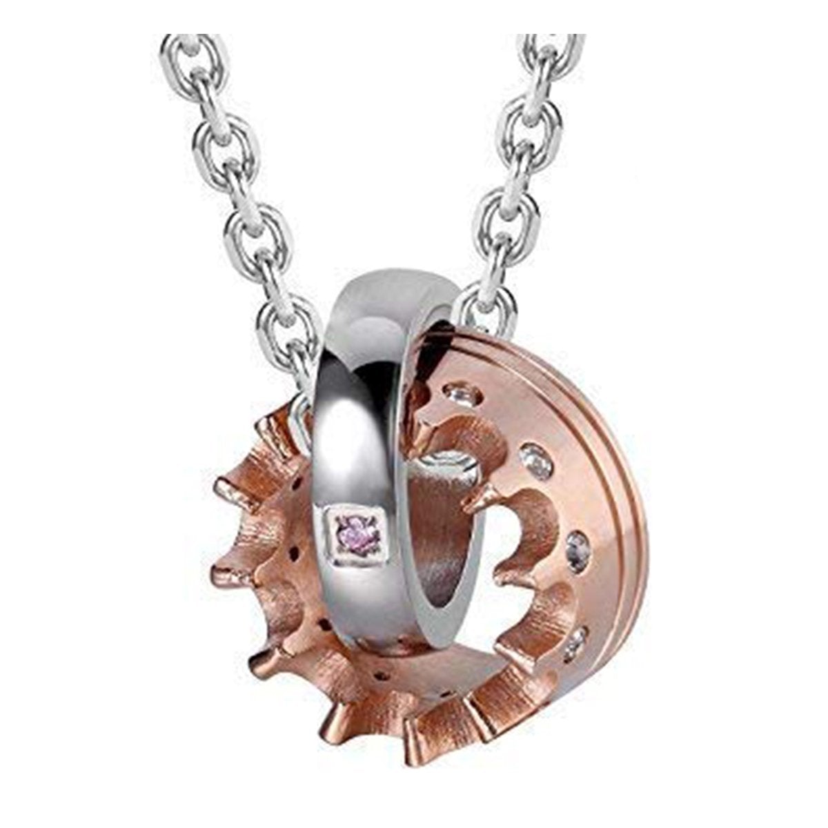 Couple Lovers Valentine Pink Stainless Steel Her Crown Pendant Chain Main image