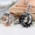 Couple Lovers Valentine Pink Stainless Steel Her Crown Pendant Chain