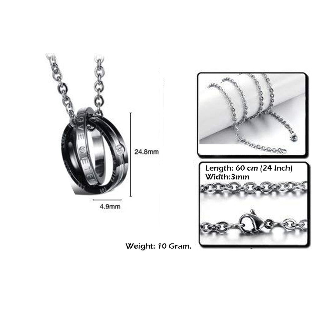 Couple Lovers Valentine Stainless Steel CZ Pendant Chain Bulk