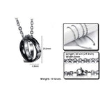 Couple Lovers Valentine Stainless Steel CZ Pendant Chain Bulk