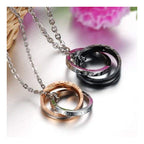 Couple Lovers Valentine Stainless Steel CZ Pendant Chain Bulk