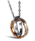 Couple Lovers Valentine Stainless Steel CZ Pendant Chain Bulk