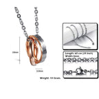 Couple Lover Black Stainless Steel Ring Necklace Pendant Chain Bulk