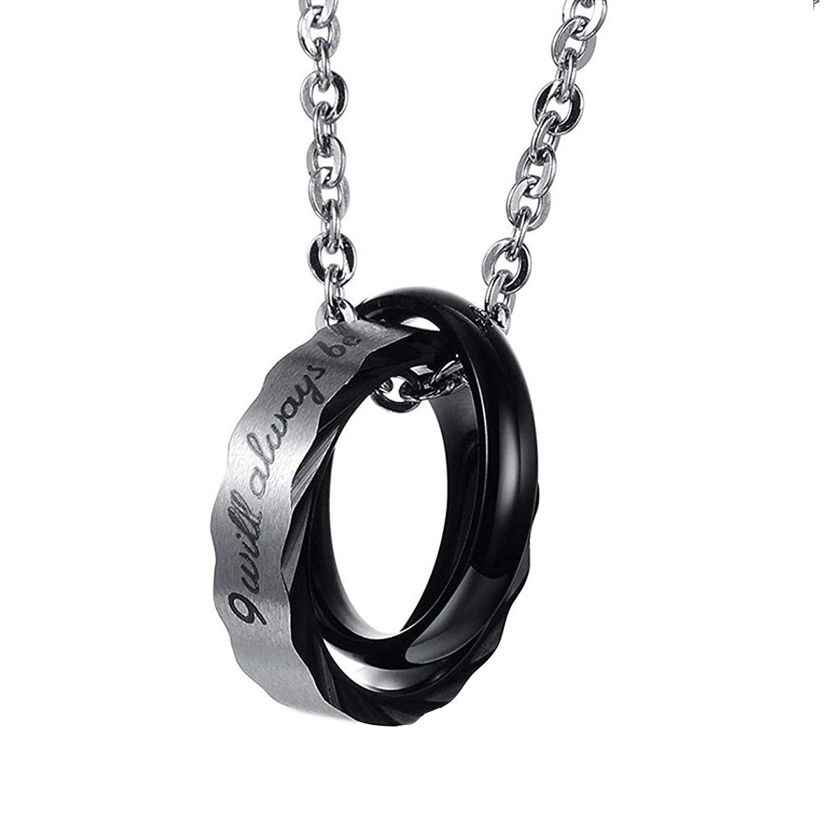 Couple Lovers Valentine Stainless Steel CZ Pendant Chain Bulk Main image