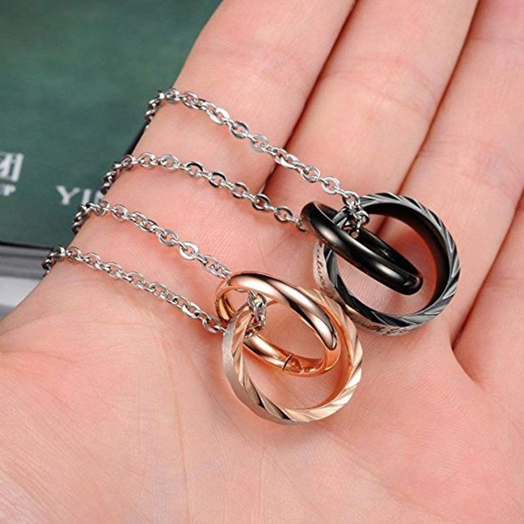 Couple Lovers Valentine Stainless Steel CZ Pendant Chain Bulk