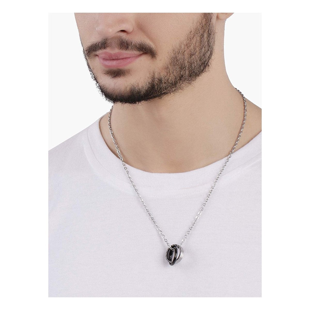 Couple Lovers Valentine Stainless Steel CZ Pendant Chain Bulk