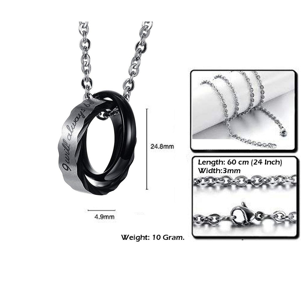Couple Lovers Valentine Stainless Steel CZ Pendant Chain Bulk