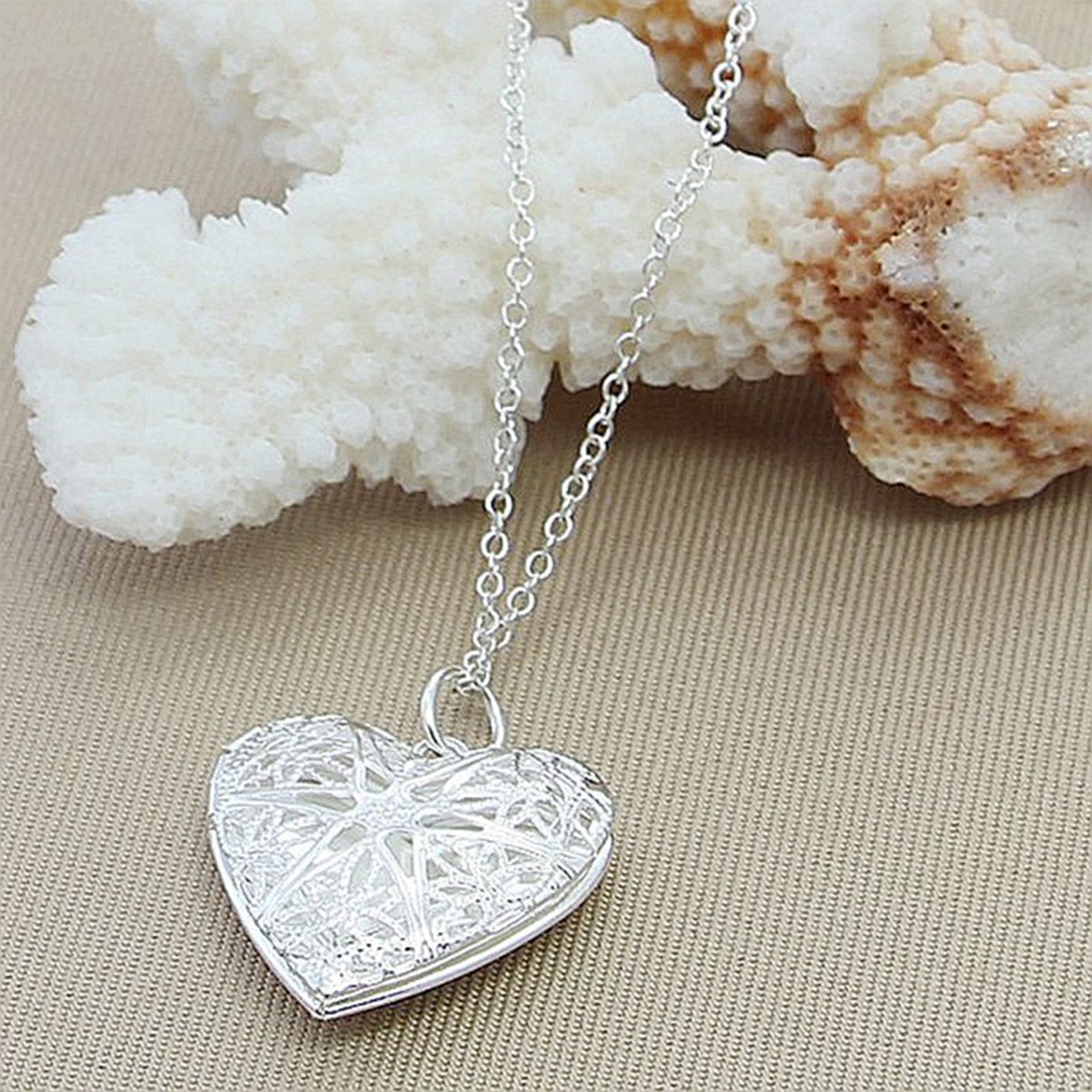 Openable Heart Love Photo Frame Picture Photograph Pendant Chain Bulk