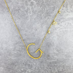 Stainless Steel Cubic Zirconia Gold Evil Eye Letter Alphabet Initial Pendant For Women Girls
