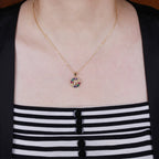 Initial Alphabet Large Letter Cubic Zirconia Cz 18K Gold Pendant Chain Necklacelocket