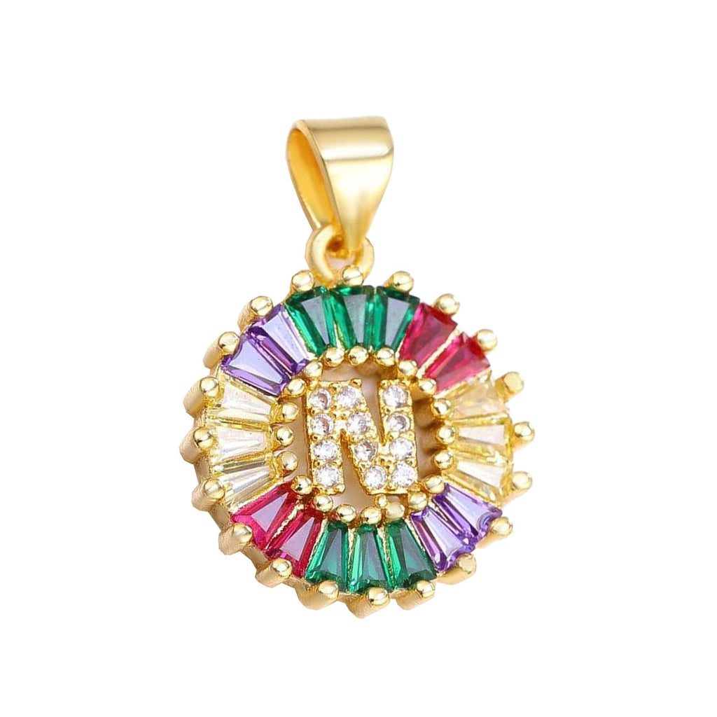 Initial Alphabet Large Letter CZ 18K Gold Only Pendant Locket Bulk