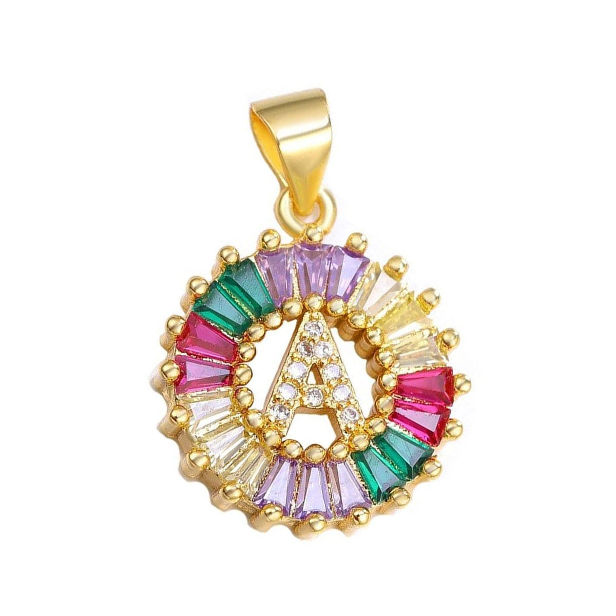 Initial Alphabet Large Letter CZ 18K Gold Only Pendant Locket Bulk