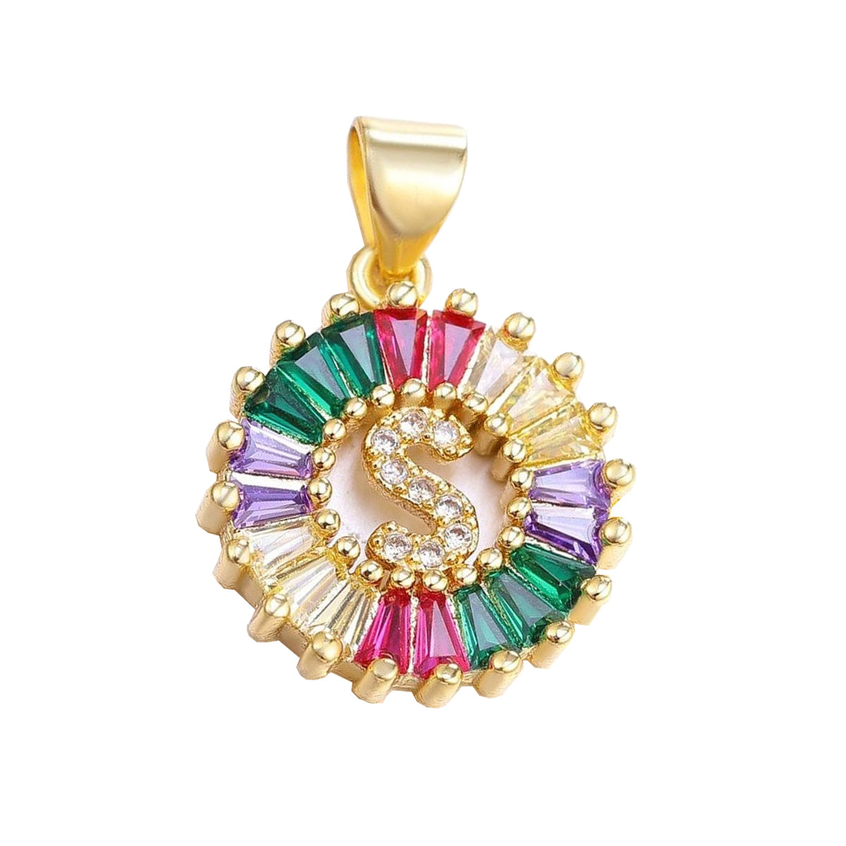 Initial Alphabet Large Letter CZ 18K Gold Only Pendant Locket Bulk