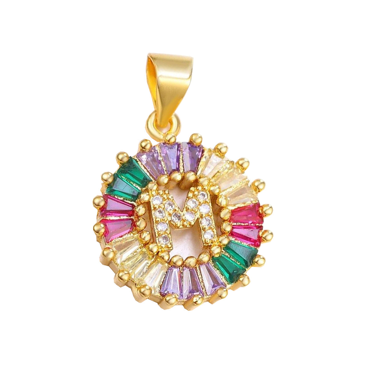 Initial Alphabet Large Letter CZ 18K Gold Only Pendant Locket Bulk