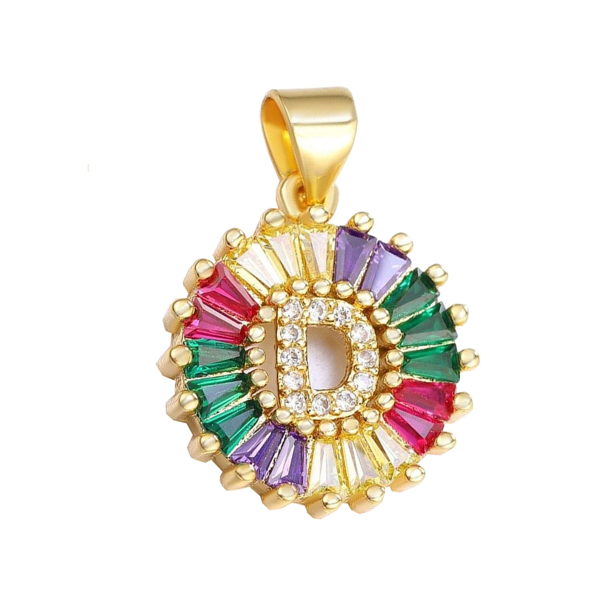 Initial Alphabet Large Letter CZ 18K Gold Only Pendant Locket Bulk