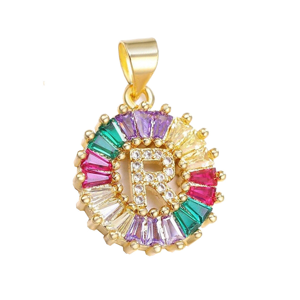 Initial Alphabet Large Letter CZ 18K Gold Only Pendant Locket Bulk