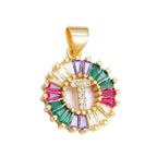 Initial Alphabet Large Letter CZ 18K Gold Only Pendant Locket Bulk