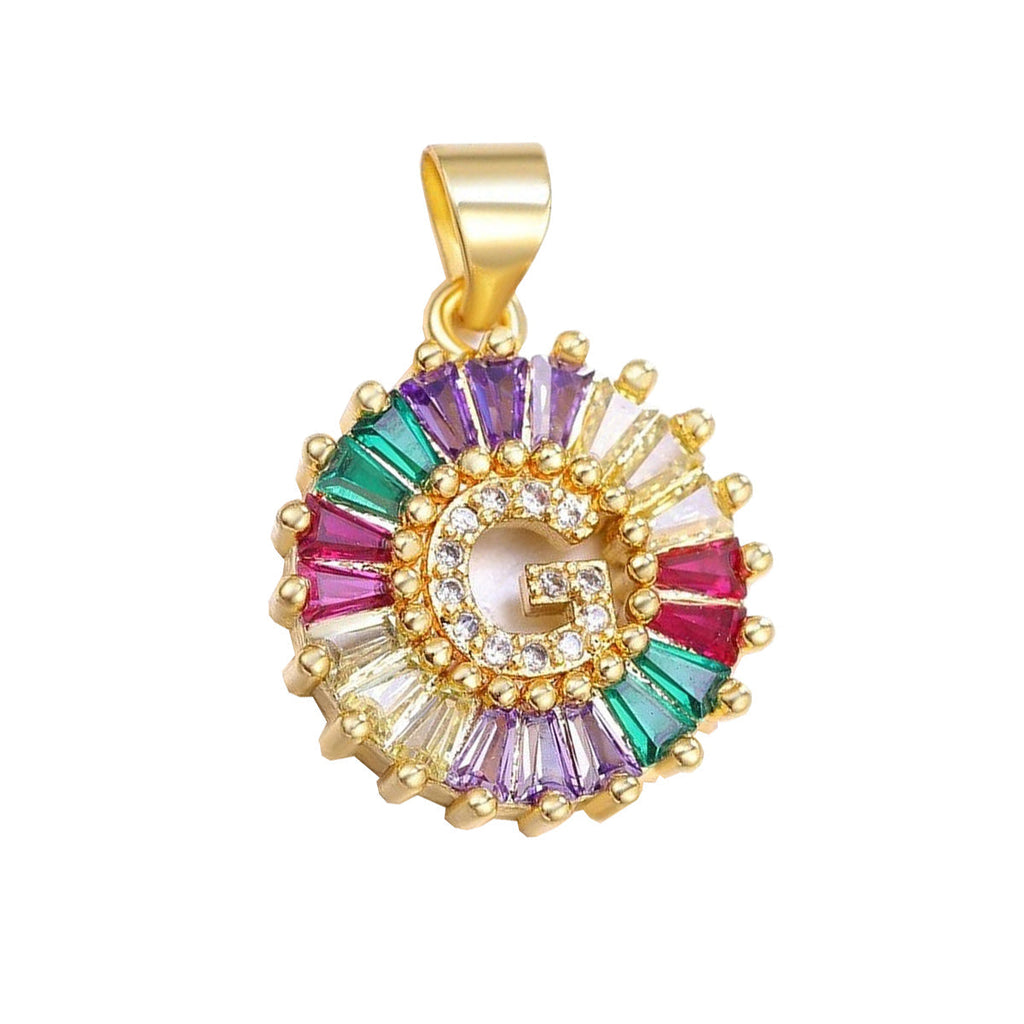 Initial Alphabet Large Letter CZ 18K Gold Only Pendant Locket Bulk