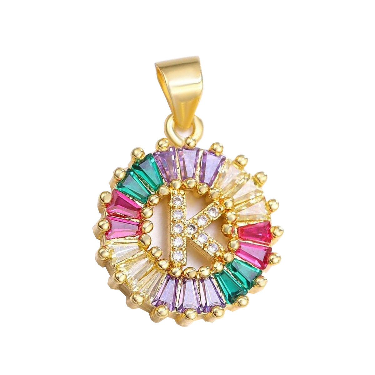 Initial Alphabet Large Letter CZ 18K Gold Only Pendant Locket Bulk