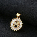 Gold Baguette Initial Alphabet Letter E Pendant Bulk