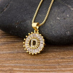 Gold Baguette Initial Alphabet Letter Pendant Chain Bulk