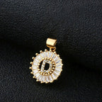 Gold Baguette Initial Alphabet Letter E Pendant Bulk