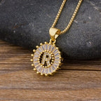 Gold Baguette Initial Alphabet Letter Pendant Chain Bulk
