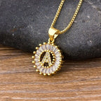 Gold Baguette Initial Alphabet Letter Pendant Chain Bulk