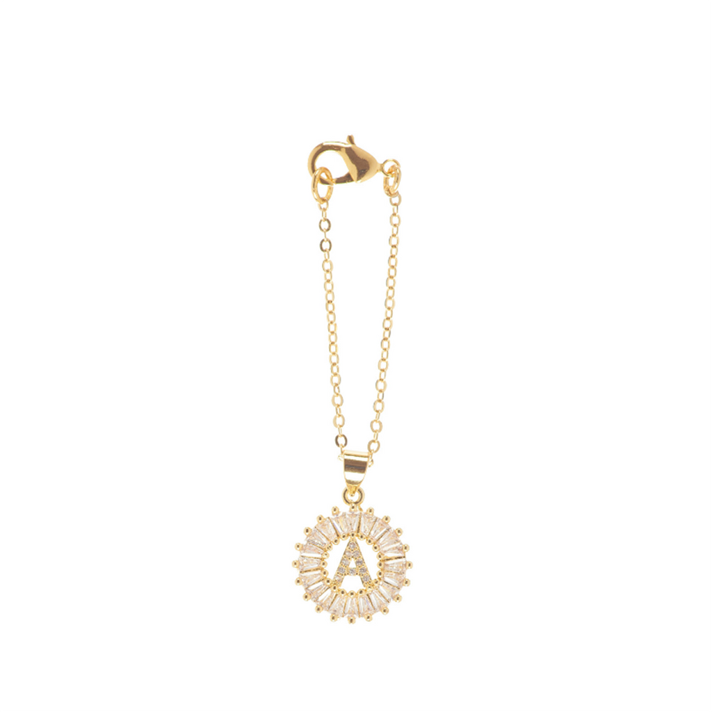 Copper CZ Crystal Initial Alphabet Letter Watch Charm Gold Bulk