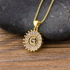 Gold Baguette Initial Alphabet Letter Pendant Chain Bulk