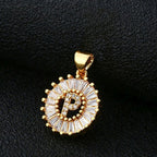 Gold Baguette Initial Alphabet Letter E Pendant Bulk