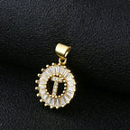 Gold Baguette Initial Alphabet Letter E Pendant Bulk