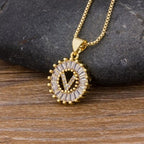 Gold Baguette Initial Alphabet Letter Pendant Chain Bulk