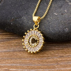 Gold Baguette Initial Alphabet Letter Pendant Chain Bulk