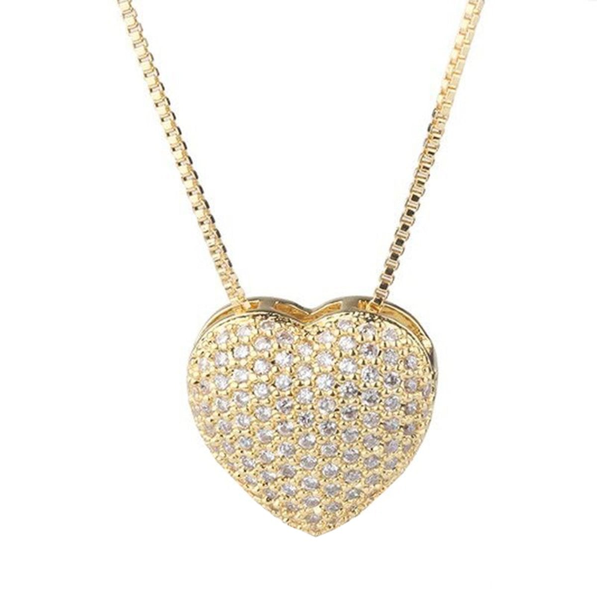Girl Boy Heart Gold Copper Lover Pendant Necklace Chain Bulk